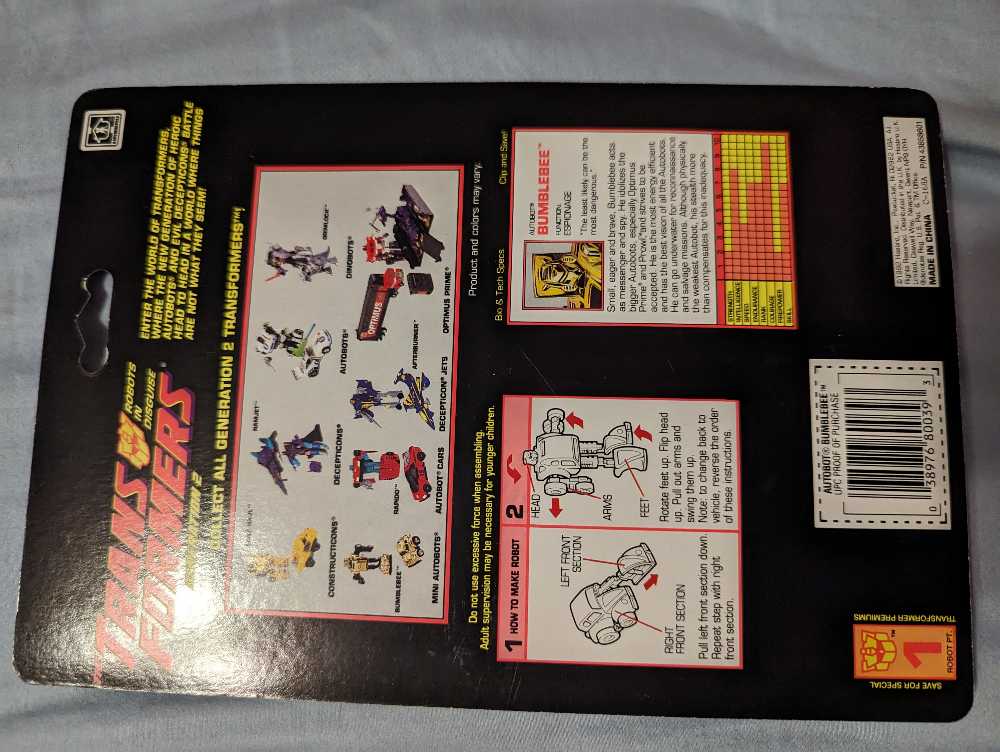 Transformers G2 Bumblebee - Hasbro (Generation 2) action figure collectible [Barcode 038976800393] - Main Image 4