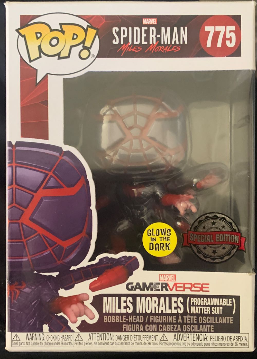 Miles Morales Programmable Matter Suit (Spider-Man Miles Morales) 775 Special Edition/ Glows In The Dark - Funko (Marvel) (Funko Pop! Games) action figure collectible [Barcode 889698544368] - Main Image 2
