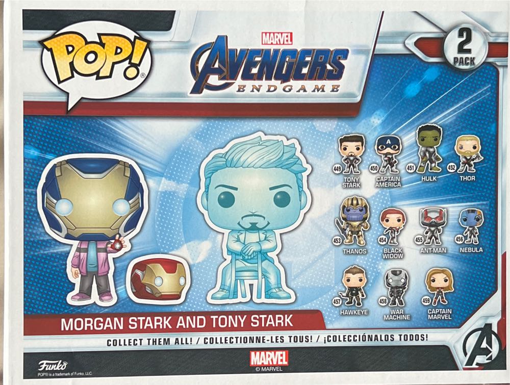 Iron Man Marvel Avengers Engdame: Morgan Stark And Tony Stark Hologram Glow-in-the-dark Special Edition Vinyl Bobblehead 2-pack.  action figure collectible [Barcode 889698543279] - Main Image 2