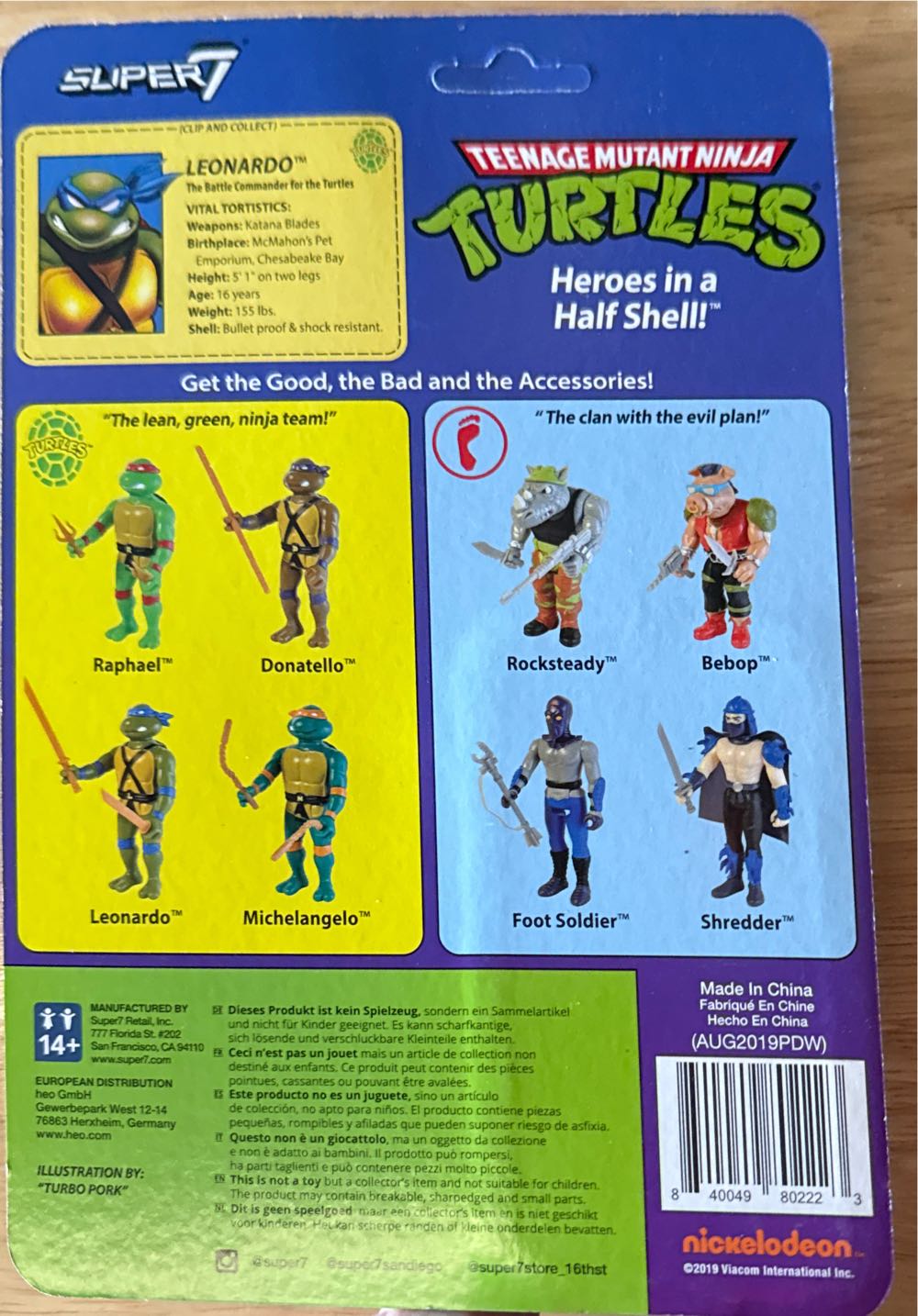 Leonardo - Super7 (Teenage Mutant Ninja Turtles) action figure collectible [Barcode 840049802223] - Main Image 3