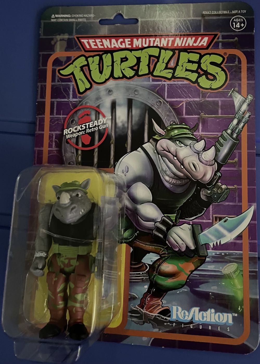 TMNT Super 7 Reaction Rocksteady - Super7 (Teenage Mutant Ninja Turtles) action figure collectible [Barcode 840049802285] - Main Image 2