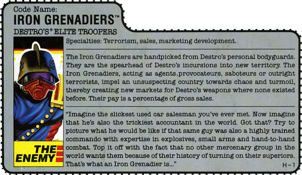 Iron Grenadiers - Hasbro (G.I. Joe) action figure collectible [Barcode 038976065068] - Main Image 3