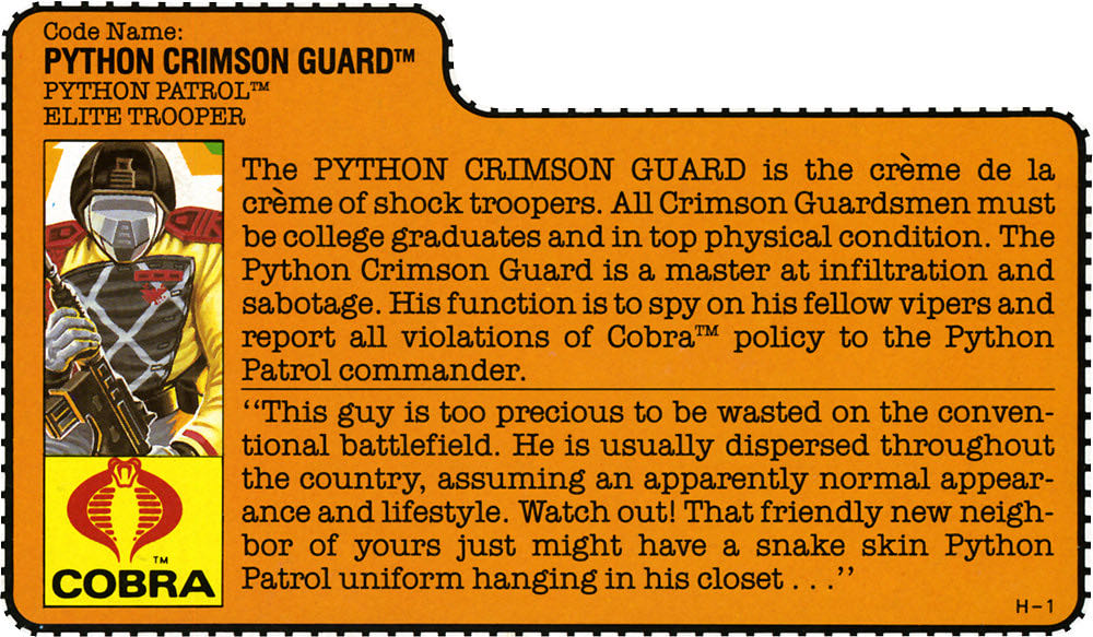 #25 | Crimson Guard: Elite Trooper v2 (Python Patrol) - Hasbro (Python Patrol) action figure collectible [Barcode 038976065532] - Main Image 3