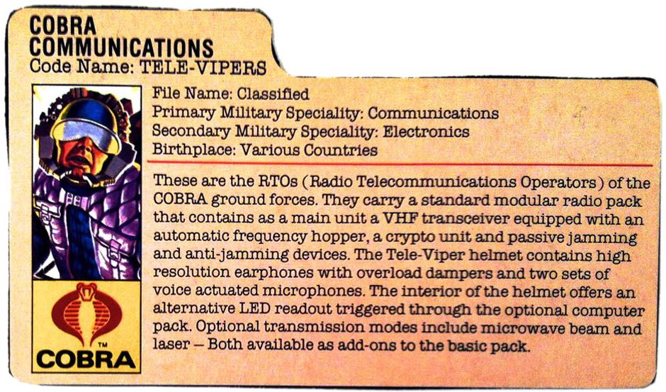 #17 | Tele-Vipers - Hasbro (G.I. Joe) action figure collectible [Barcode 038976064474] - Main Image 4