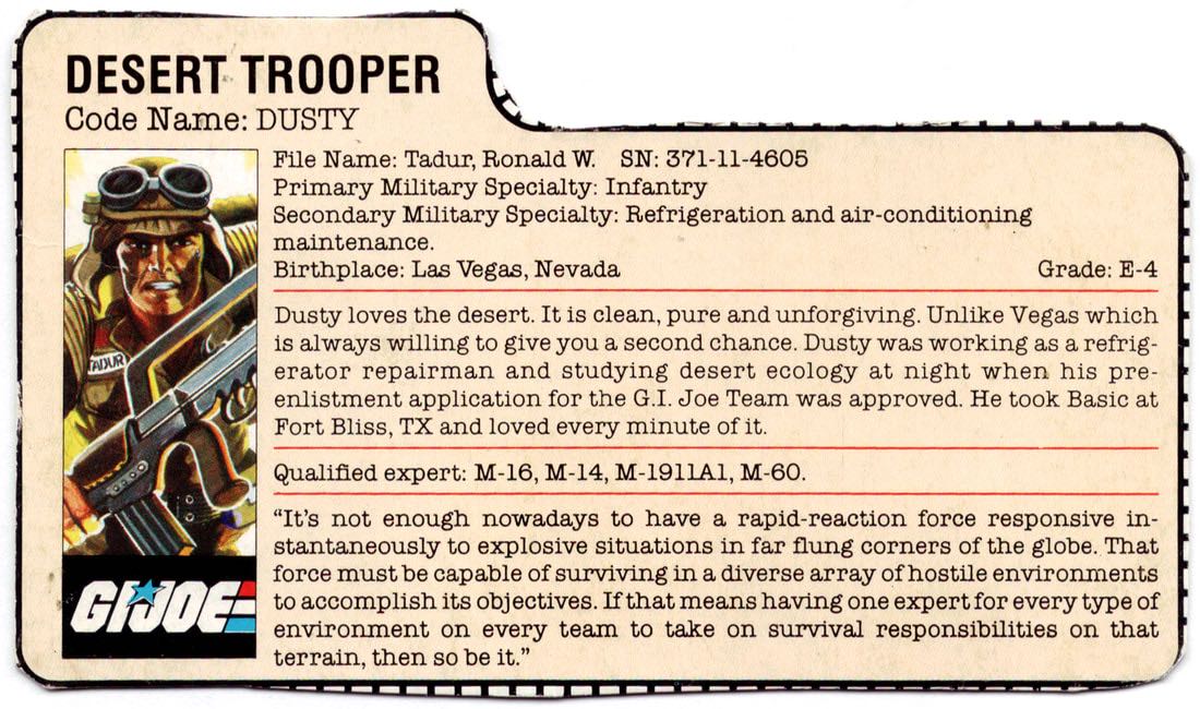 #07 | Dusty - Hasbro (G.I. Joe) action figure collectible [Barcode 038976064429] - Main Image 3