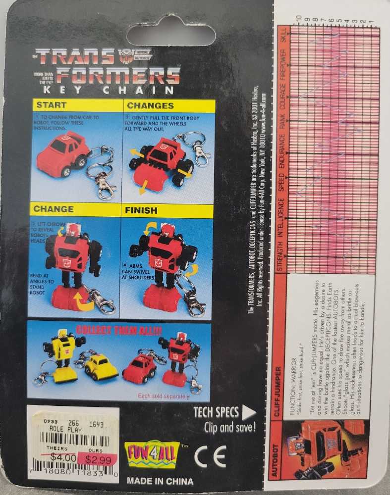 Cliffjumper - Hasbro (Key Chain) action figure collectible [Barcode 718080118330] - Main Image 3