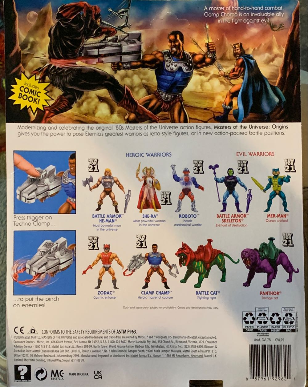 MOTU Clamp Champ (Deluxe Figure Set) - Mattel (Masters Of The Universe: Origins (Retro Play)) action figure collectible [Barcode 887961929621] - Main Image 2