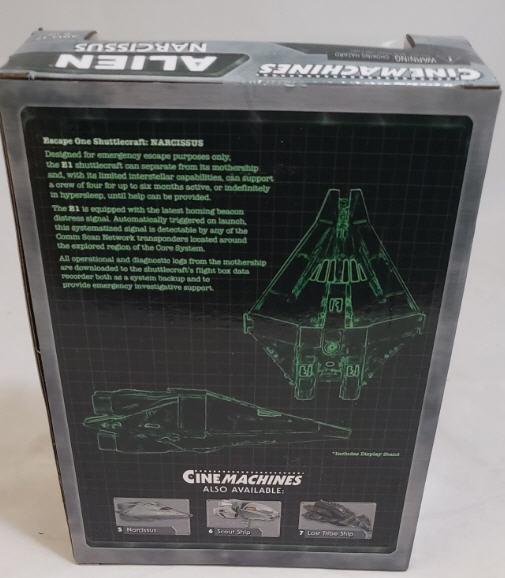 Alien: Cinemachines Aliens #5 Narcissus Die-Cast Ship E1 With Box & Stand 2016 NECA  - Neca (Space/Horror) action figure collectible [Barcode 634482195086] - Main Image 8