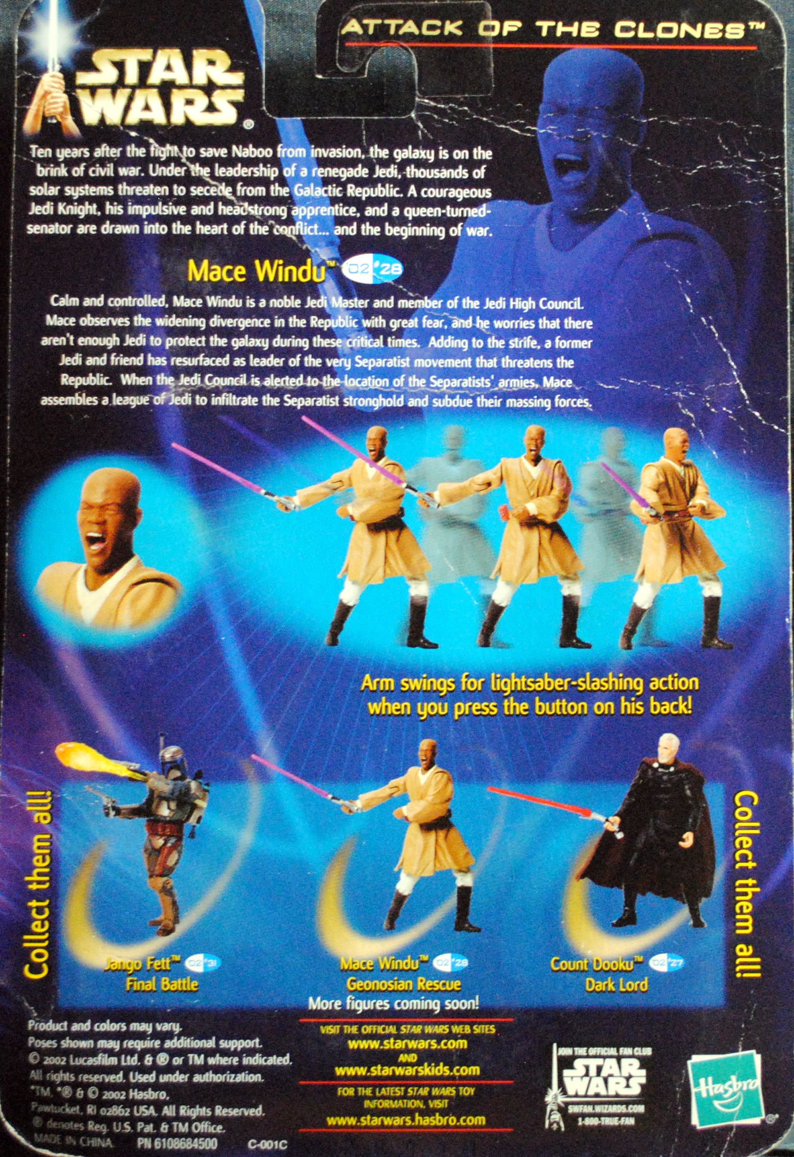 Mace Windu - Hasbro (Star Wars (Attack Of The Clones)) action figure collectible [Barcode 0076930845158] - Main Image 2