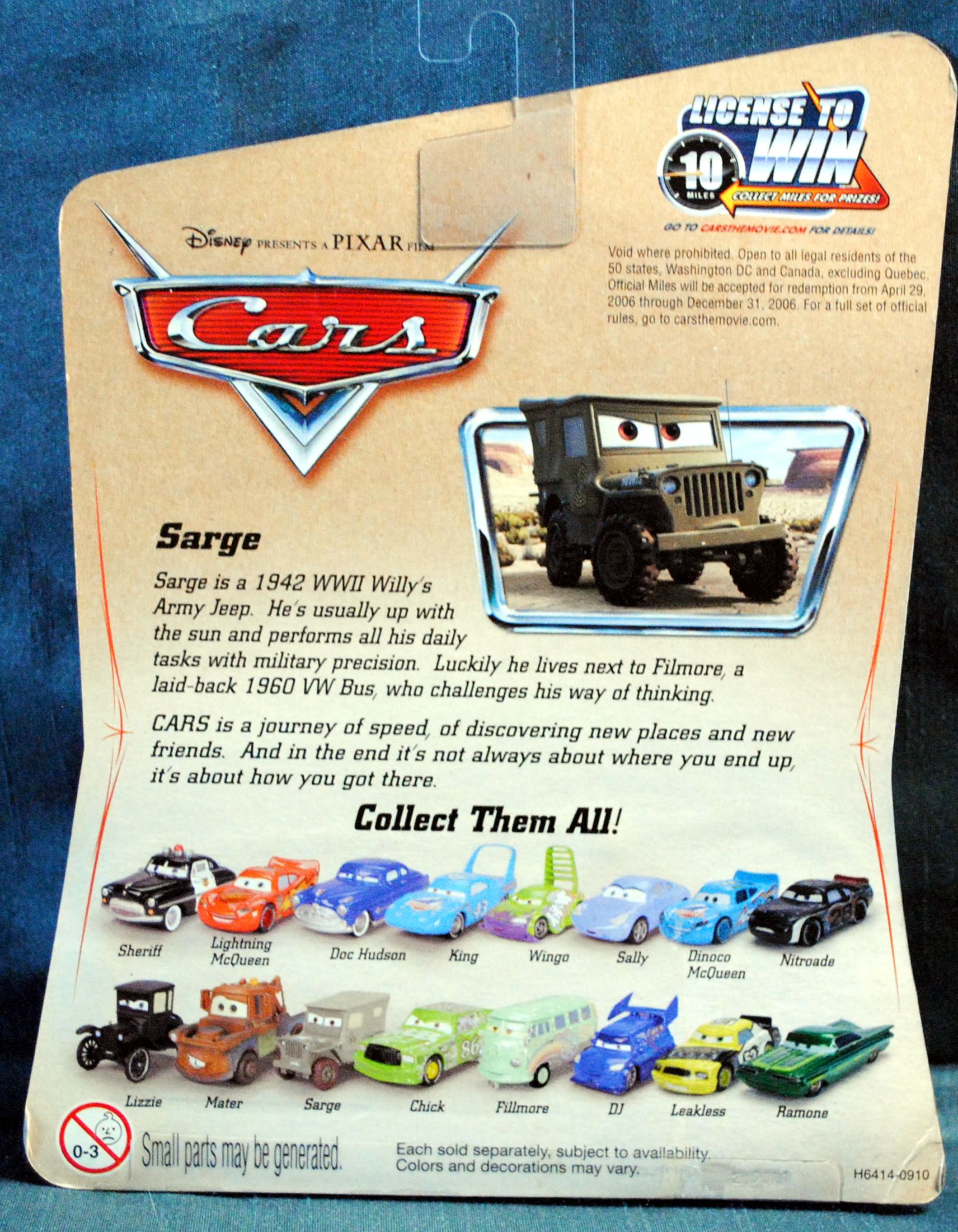CARS PIXAR Sarge - Mattel (Disney Pixar CARS) action figure collectible [Barcode 027084251418] - Main Image 2