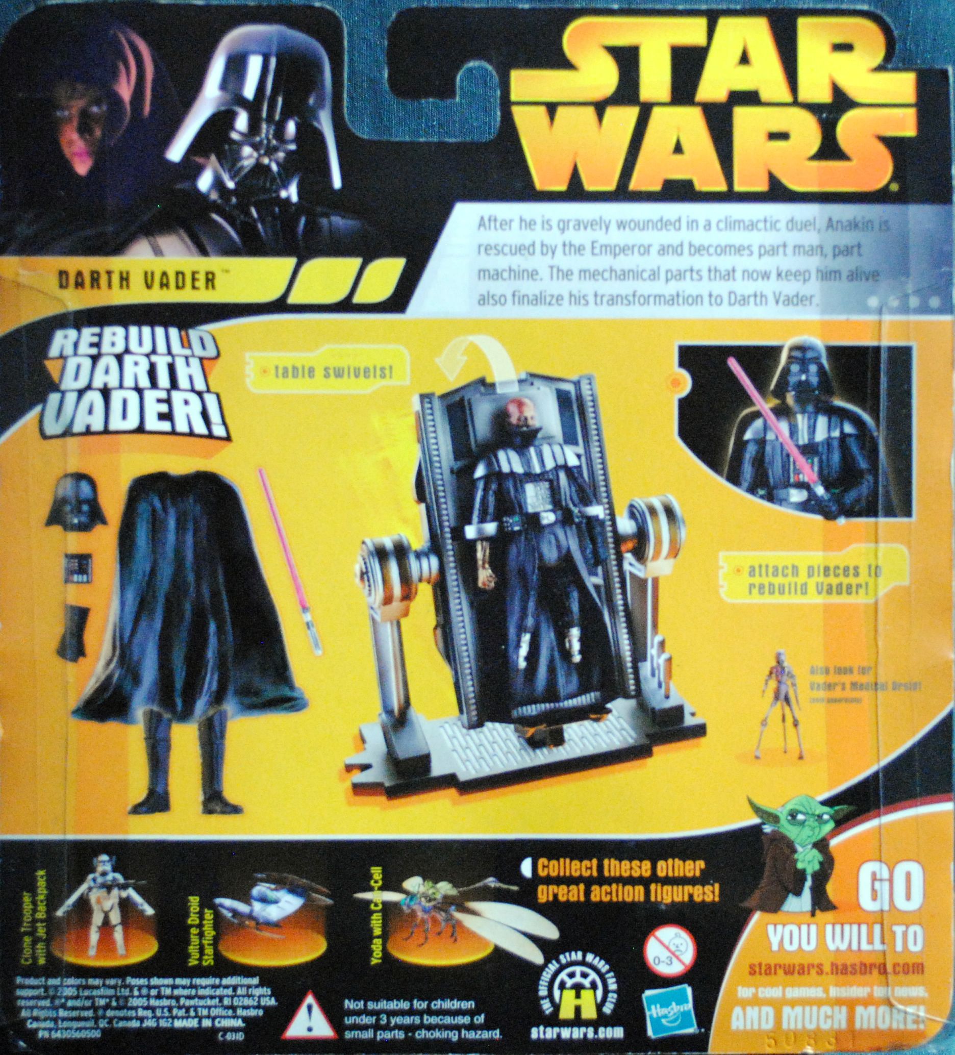 Revenge Of The Sith: Figure 3.75 Darth Vader W/operating Table Rebuild - Hasbro (Star Wars Episode III Revenge Of The Sith) action figure collectible [Barcode 0653569039778] - Main Image 2