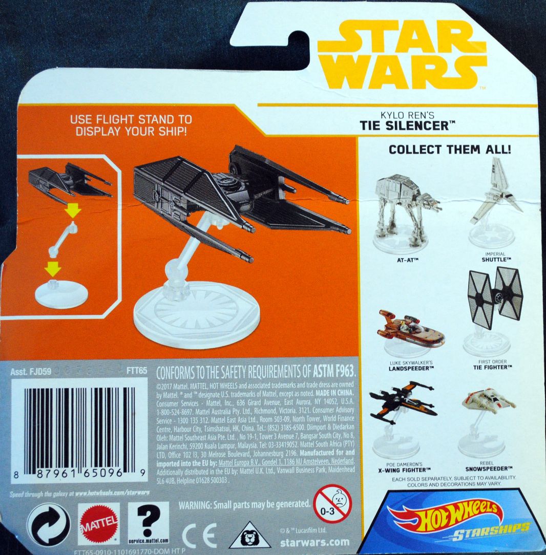 Hot Wheels Star Wars Vehicle Tie Silencer SOLO: - Hot Wheels by Mattel (Star Wars Hot Wheels) action figure collectible [Barcode 0887961650969] - Main Image 2