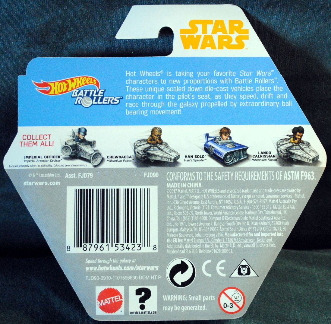 Hot Wheels Star Wars Battle Rollers Character C-3PO SOLO: - Hot Wheels by Mattel (Star Wars Hot Wheels) action figure collectible [Barcode 887961534238] - Main Image 2
