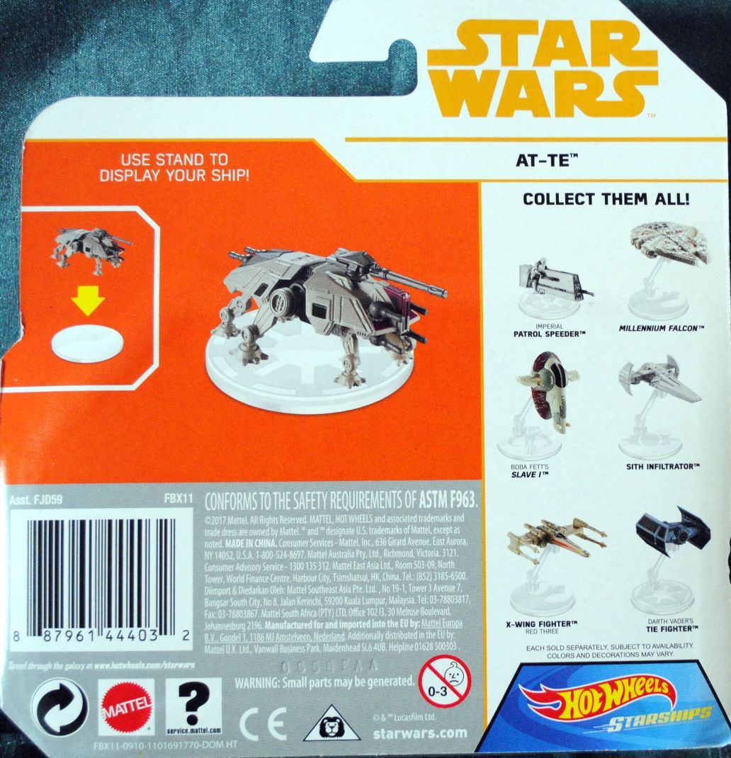 Hot Wheels Star Wars Vehicle AT-TE - Hot Wheels by Mattel (Star Wars Hot Wheels) action figure collectible [Barcode 0887961444032] - Main Image 2