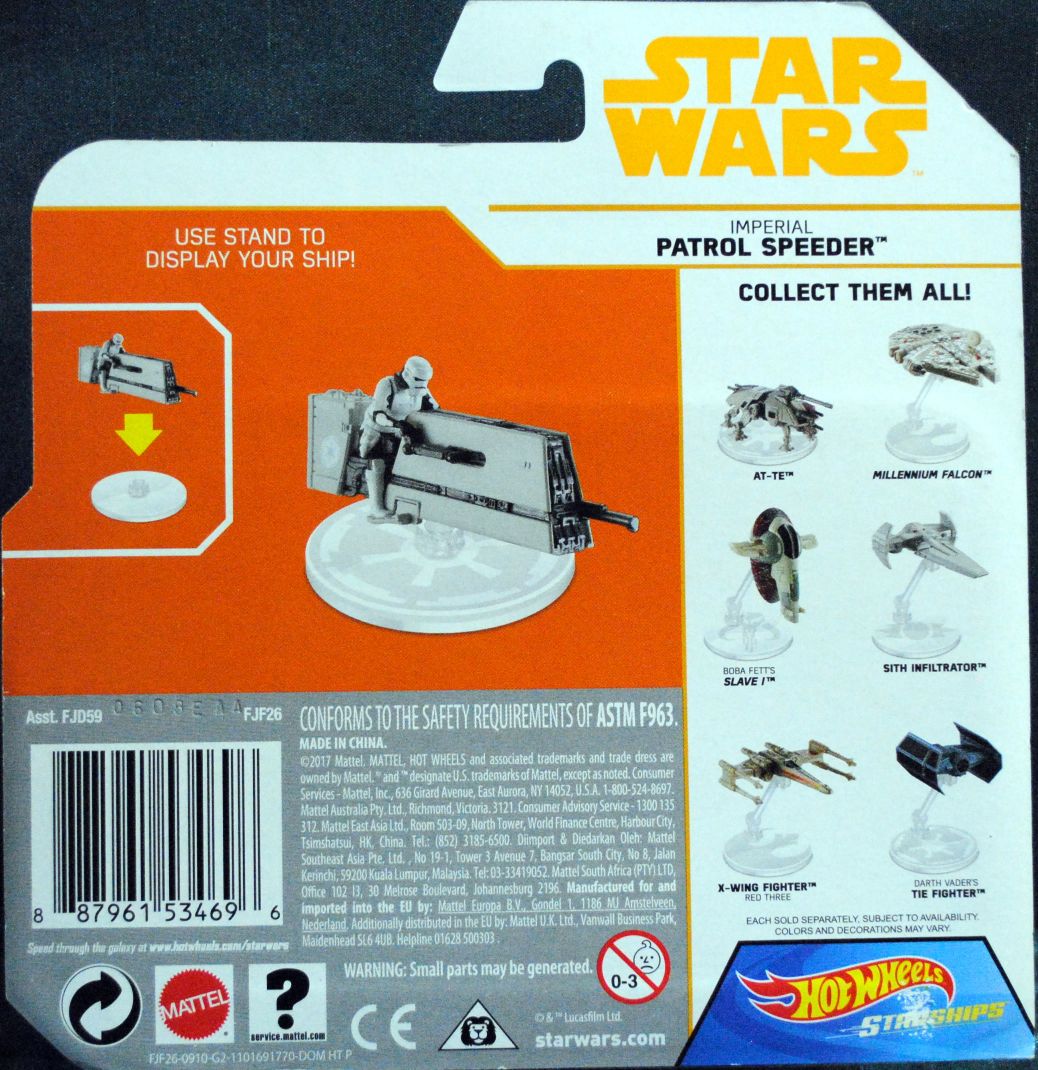 Hot Wheels Star Wars Vehicle Imperial Patrol Speeder SOLO: - Hot Wheels by Mattel (Star Wars Hot Wheels) action figure collectible [Barcode 0887961534696] - Main Image 2
