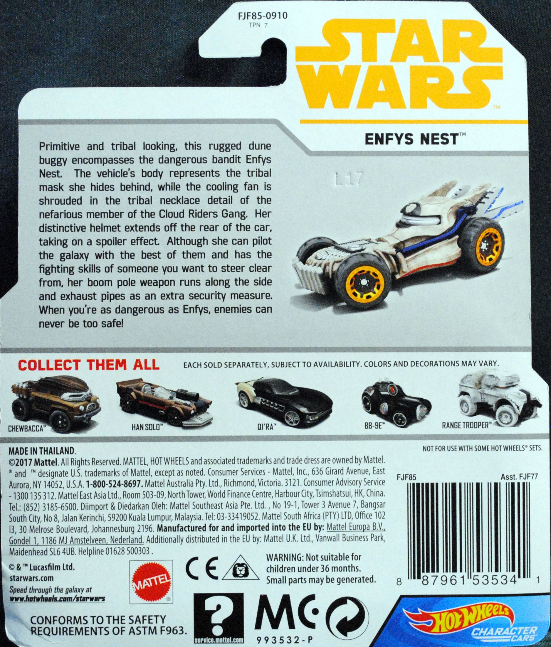 Hot Wheels Star Wars Character Enfys Nest SOLO: - Hot Wheels from Mattel (Star Wars Hot Wheels) action figure collectible [Barcode 0887961535341] - Main Image 2