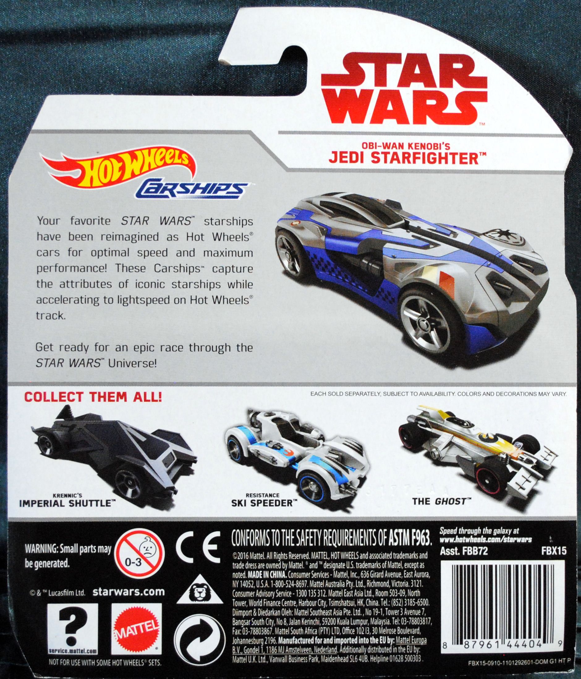 Hot Wheels Star Wars Carships Jedi Starfighter Last Jedi - Hot Wheels from Mattel (Star Wars Hot Wheels) action figure collectible [Barcode 0887961444049] - Main Image 2
