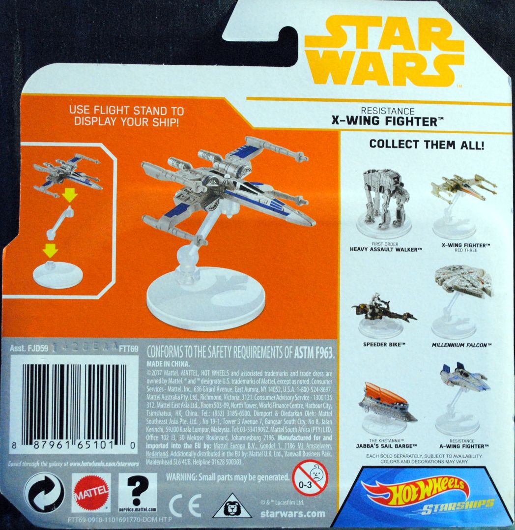 Hot Wheels Star Wars Vehicle Resistance X-wing Fighter SOLO: - Hot Wheels from Mattel (Star Wars Hot Wheels) action figure collectible [Barcode 0887961651010] - Main Image 2
