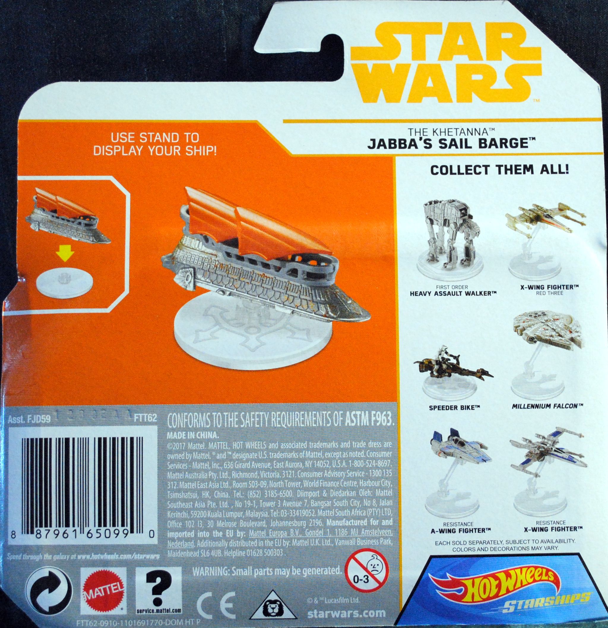 Hot Wheels Star Wars Vehicle Khetanna Jabba’s Sail Barge SOLO: - Hot Wheels by Mattel (Star Wars Hot Wheels) action figure collectible [Barcode 0887961650990] - Main Image 2