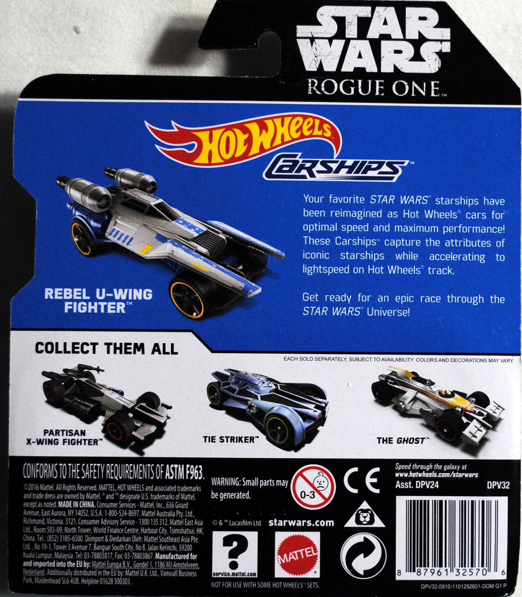 Hot Wheels Star Wars Carships Rebel U-Wing Fighter Rogue One - Hot Wheels from Mattel (Star Wars Hot Wheels) action figure collectible [Barcode 0887961325706] - Main Image 2