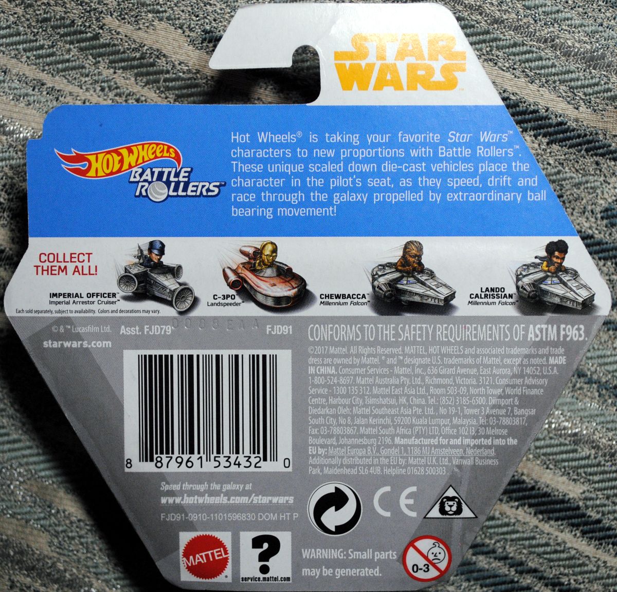 Hot Wheels Star Wars Battle Rollers Character Han Solo Han’s Speeder SOLO - Hot Wheels from Mattel (Star Wars Hot Wheels) action figure collectible [Barcode 0887961534320] - Main Image 2