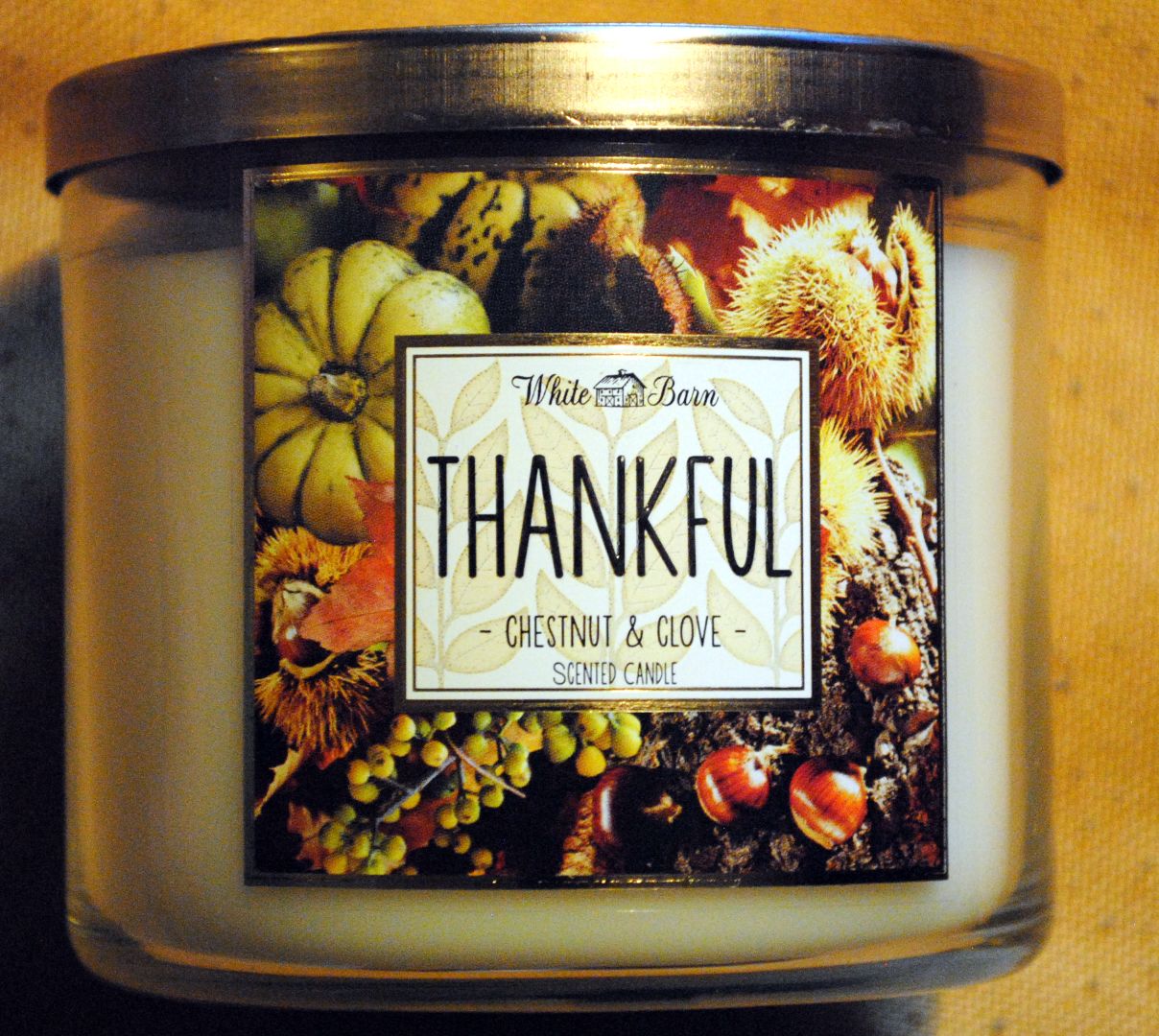 CANDLE: Thanksgiving Bath & Bodyworks Thankful - Chestnut and Clove 2015 - Bath & Bodyworks Candle (Thanksgiving Candles) action figure collectible - Main Image 1