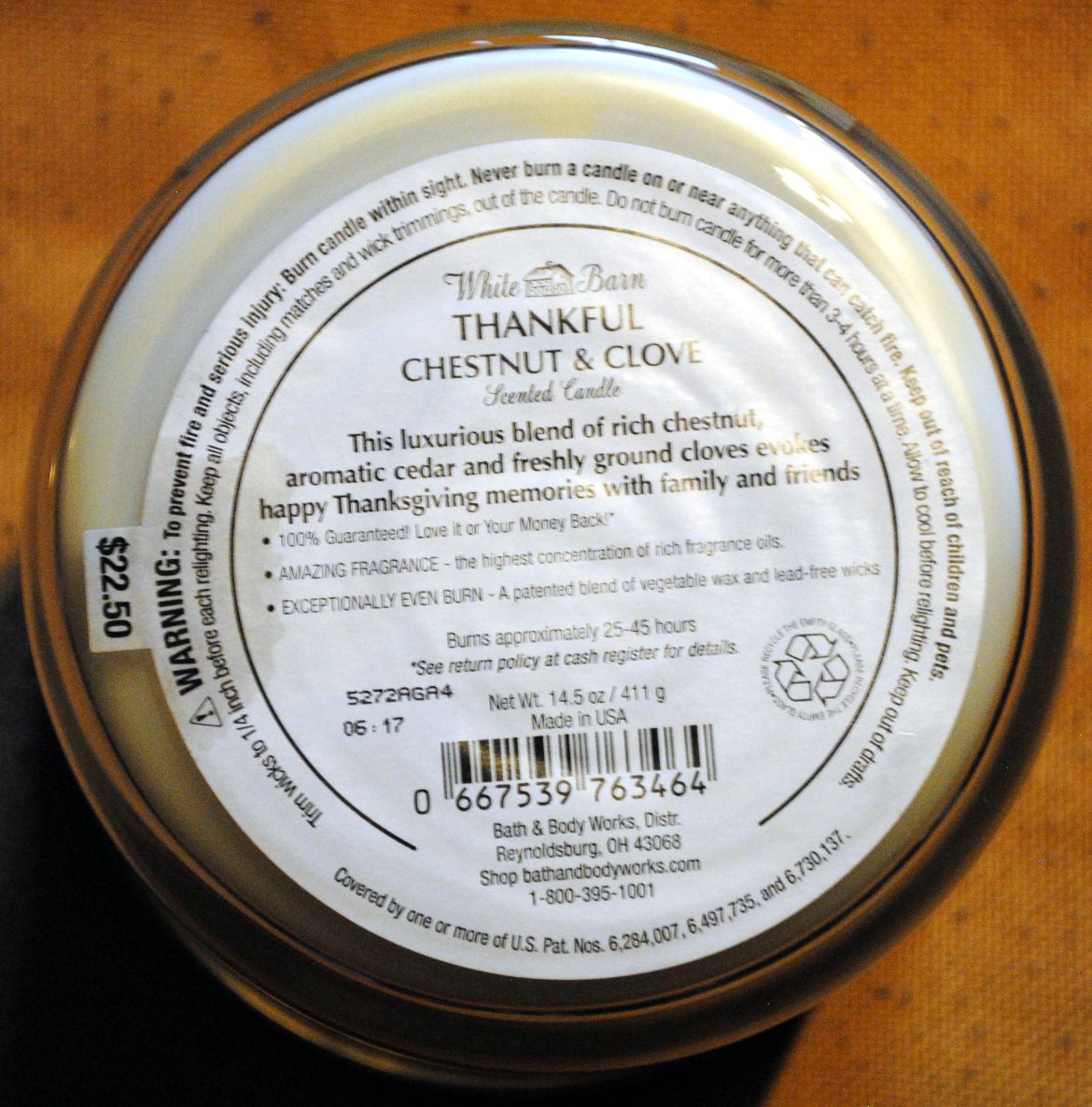 CANDLE: Thanksgiving Bath & Bodyworks Thankful - Chestnut and Clove 2015 - Bath & Bodyworks Candle (Thanksgiving Candles) action figure collectible - Main Image 2