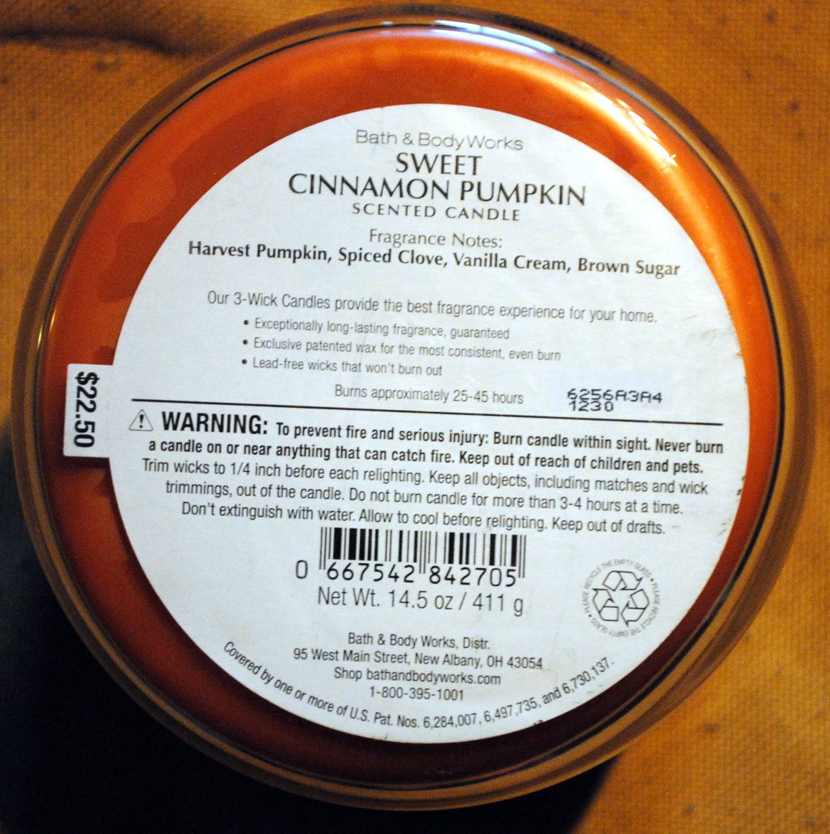 CANDLE: Thanksgiving Bath & Bodyworks Give Thanks Sweet Cinnamon Pumpkin 2016 - Bath & Bodyworks Candle (Thanksgiving Candles) action figure collectible - Main Image 2