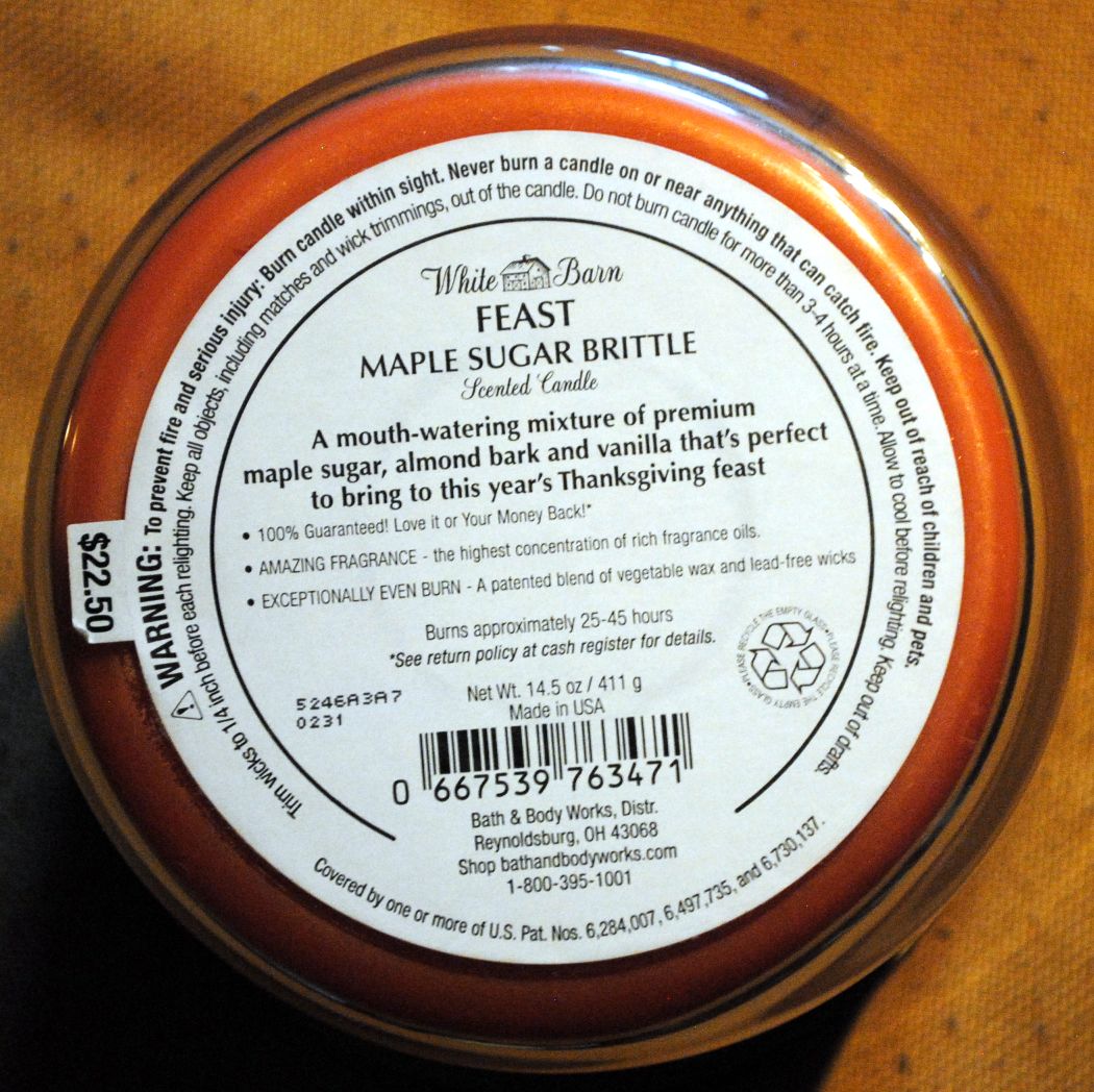 CANDLE: Thanksgiving Bath & Bodyworks Feast - Maple Sugar Brittle  2015 - Bath & Bodyworks Candle (Thanksgiving Candles) action figure collectible - Main Image 2