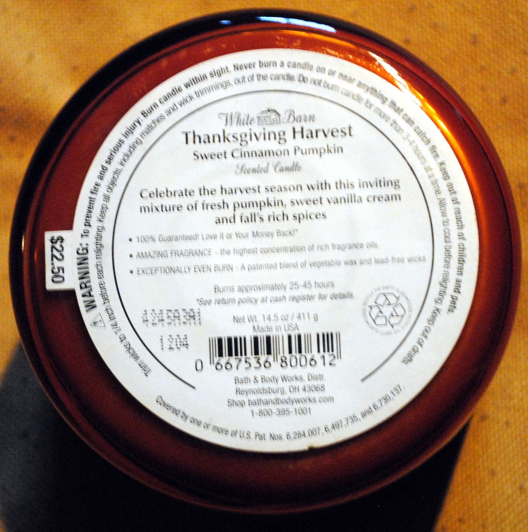 CANDLE: Thanksgiving Bath & Bodyworks Thanksgiving Harvest Sweet Cinnamon Pumpkin 2014 - Bath & Bodyworks Candle (Thanksgiving Candles) action figure collectible - Main Image 2