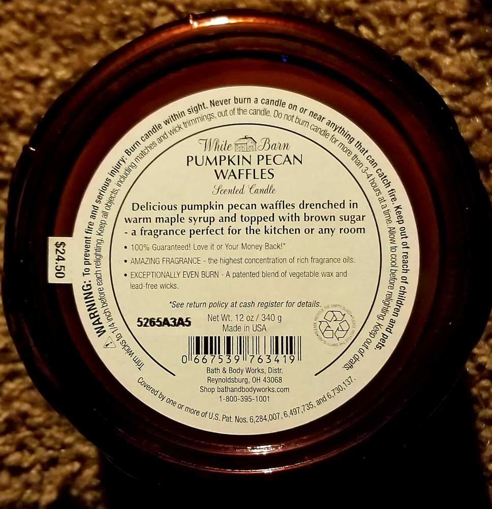 CANDLE: Thanksgiving Bath & Bodyworks Sweet Pumpkin  Waffel 2015 - Bath & Bodyworks Candle (Thanksgiving Candles) action figure collectible - Main Image 3