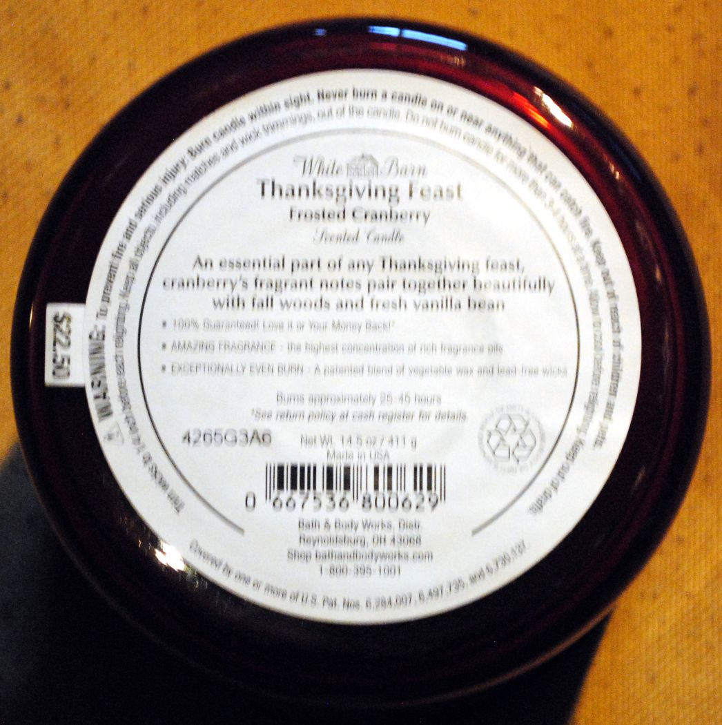 CANDLE: Thanksgiving Bath & Bodyworks Thanksgiving Feast - Frosted Cranberry  2014 - Bath & Bodyworks Candle (Thanksgiving Candles) action figure collectible - Main Image 2