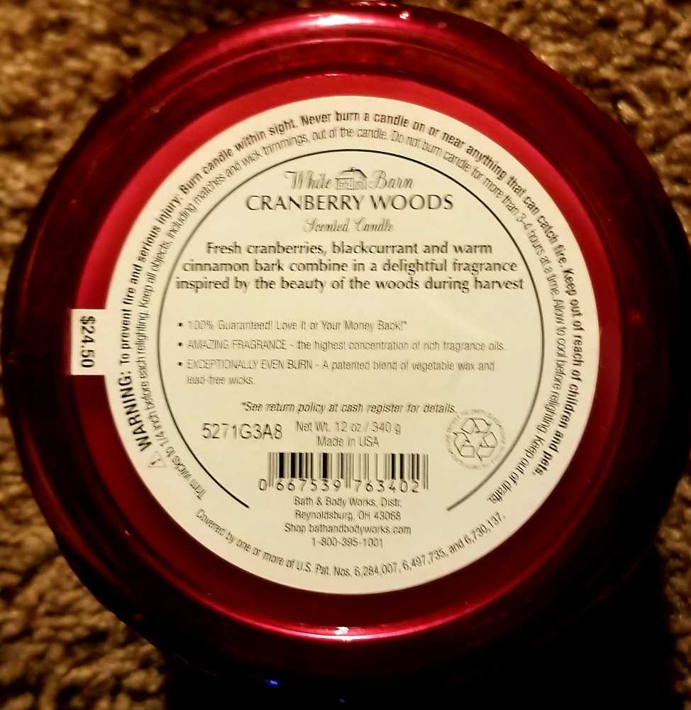 CANDLE: Thanksgiving Bath & Bodyworks Cranberry Woods 2015 - Bath & Bodyworks Candle (Thanksgiving Candles) action figure collectible - Main Image 3