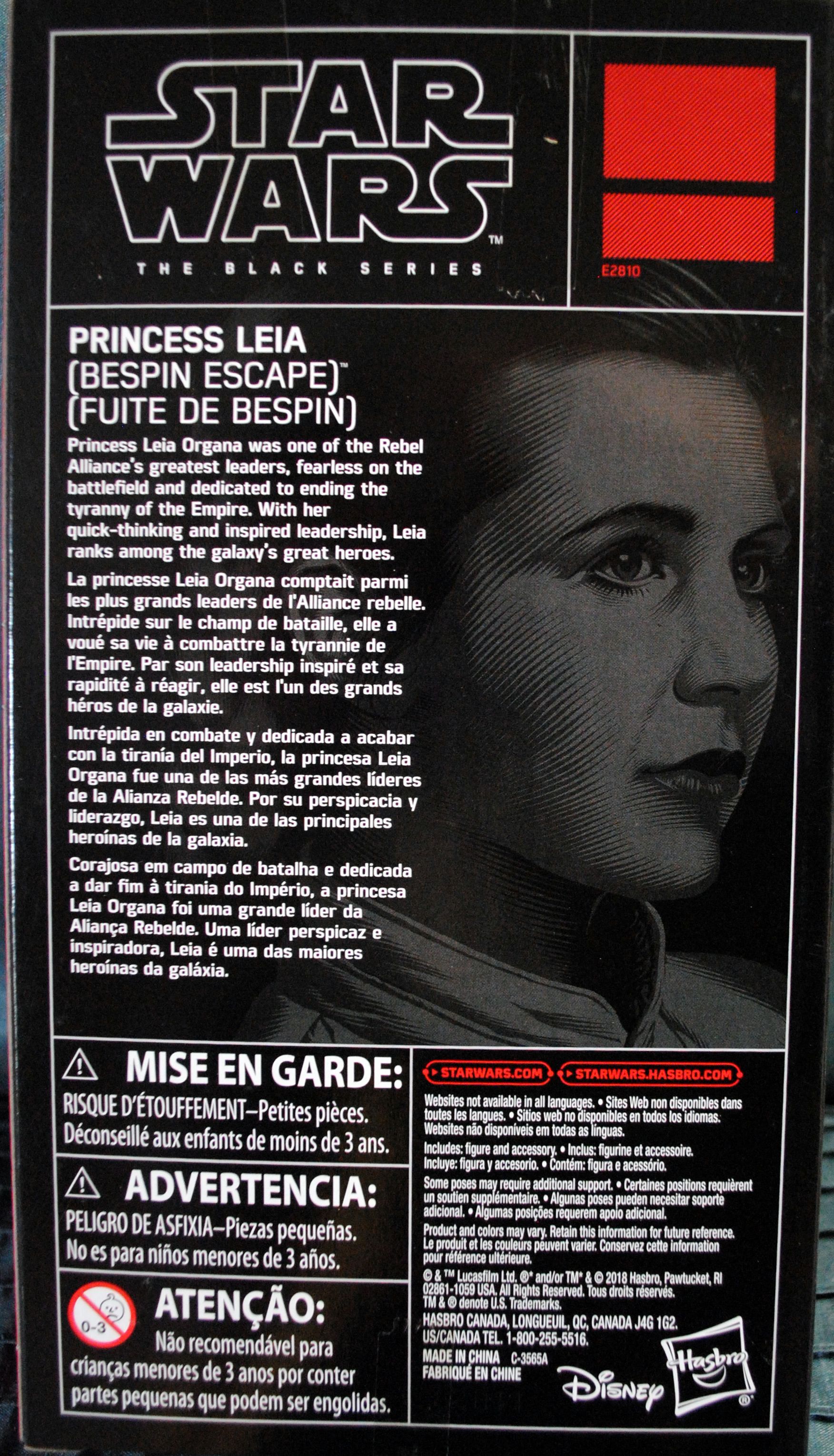 Princess Leia (Bespin Escape) - Hasbro (Star Wars Black Series 6 Inch) action figure collectible [Barcode 0630509722785] - Main Image 2