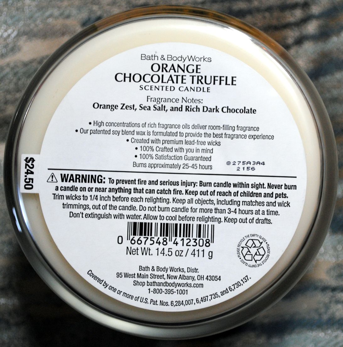 CANDLE: Christmas Bath & Bodyworks Orange Chocolate Truffel 2018 - Bath & Bodyworks Candle (Christmas Candles) action figure collectible - Main Image 2