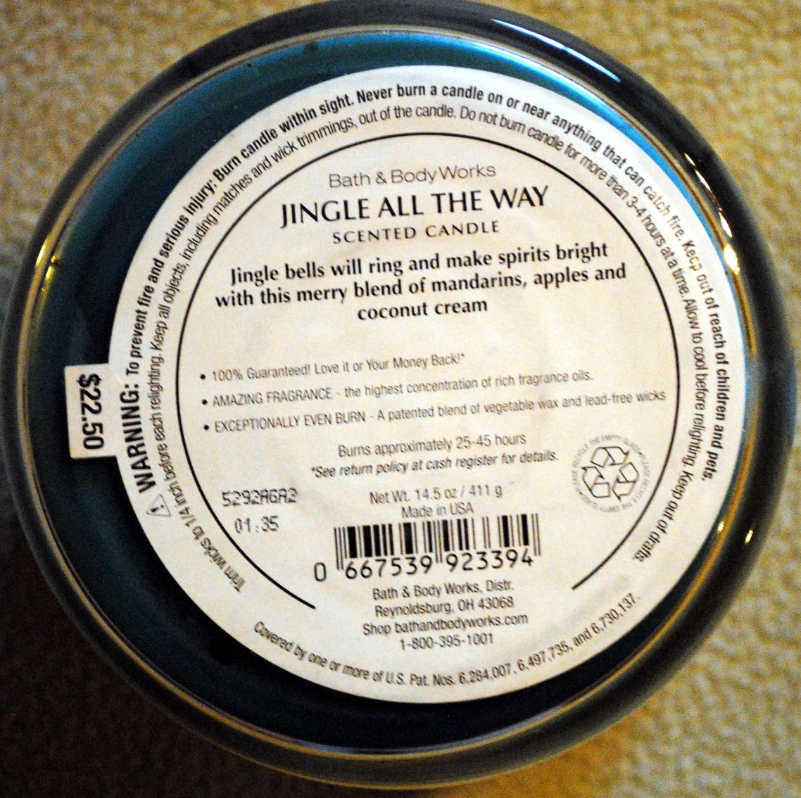 CANDLE: Christmas Bath & Bodyworks Jingle all the Way - Bath & Bodyworks Candle (Christmas Candles) action figure collectible - Main Image 2