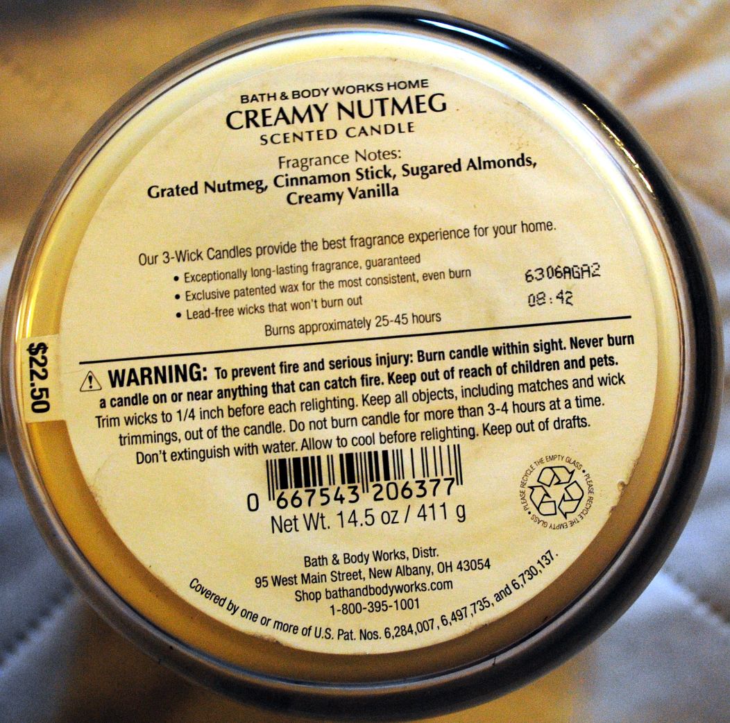 CANDLE: Christmas Bath & Bodyworks Creamy Nutmeg - Bath & Bodyworks Candle (Christmas Candles) action figure collectible - Main Image 2