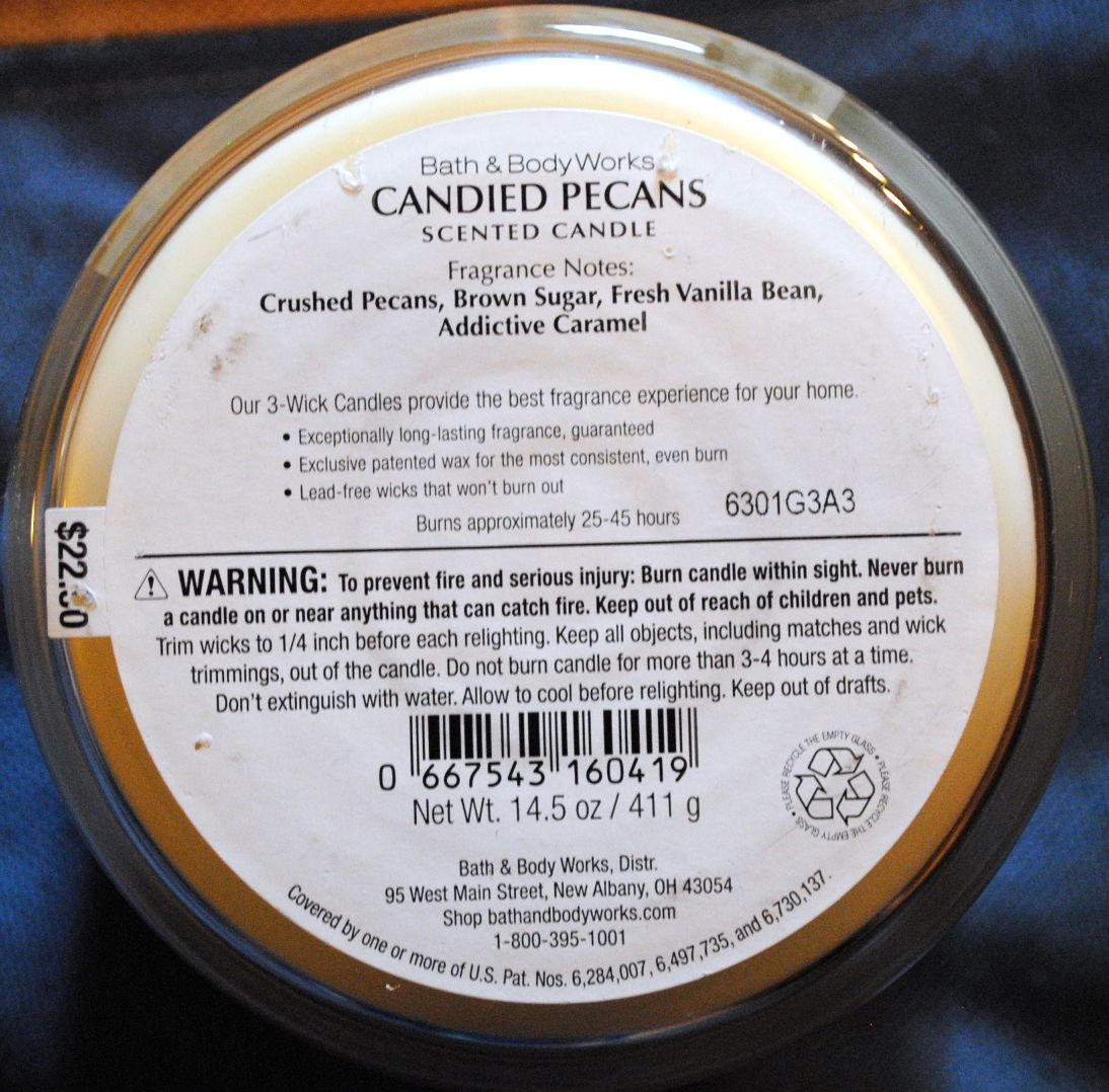 CANDLE: Christmas Bath & Bodyworks Candied Pecans 2016 - Bath & Bodyworks Candle (Christmas Candles) action figure collectible - Main Image 2
