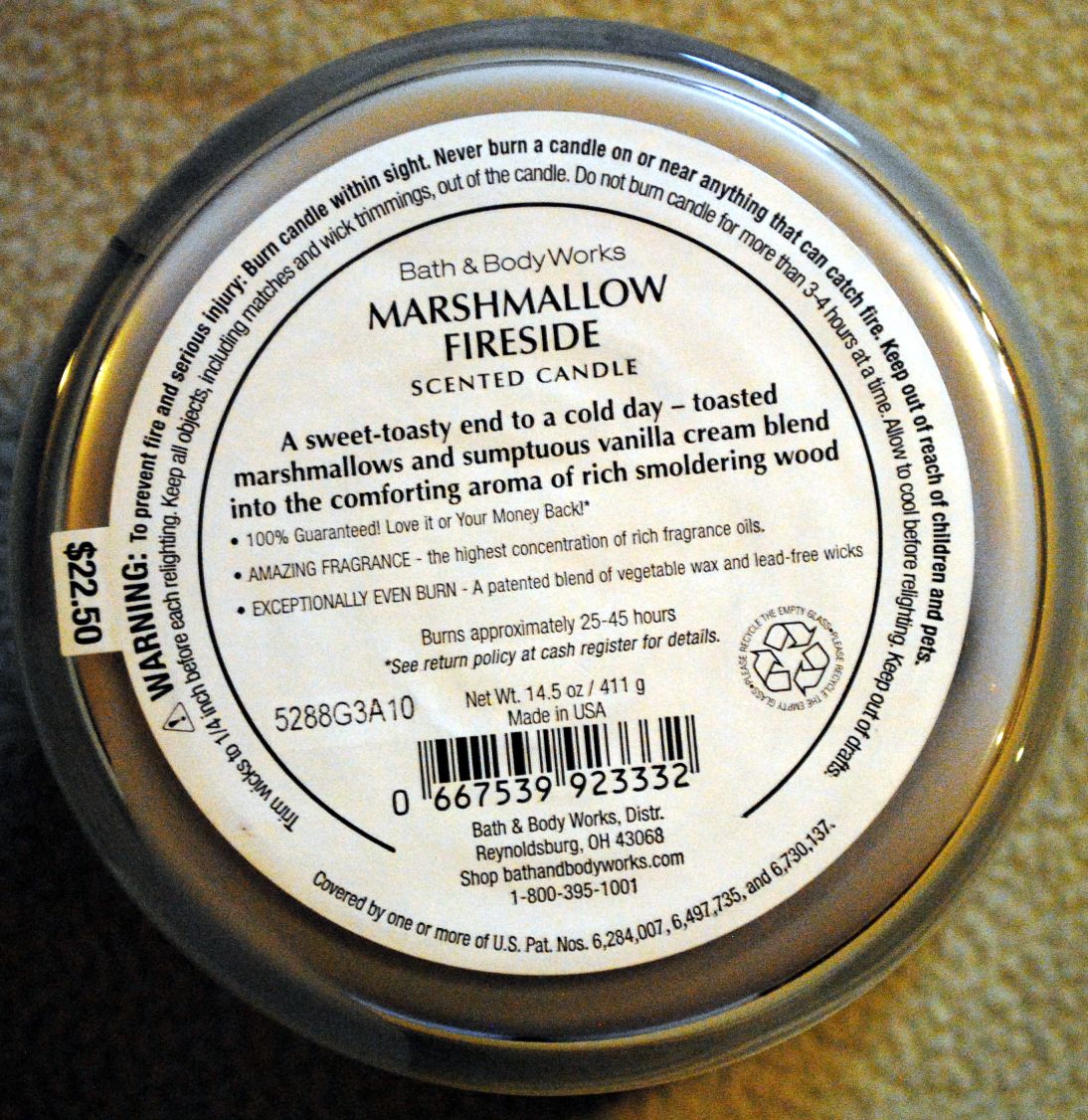 CANDLE: Christmas Bath & Bodyworks Marshmallow Fireside - Bath & Bodyworks Candle (Christmas Candles) action figure collectible - Main Image 2