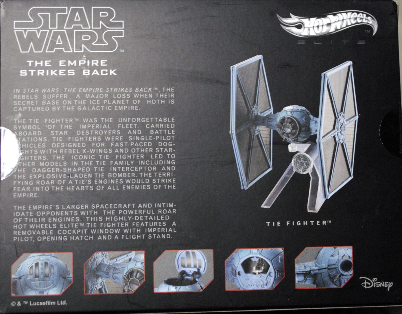 Hot Wheels Star Wars Vehicle Imerial Tie Fighter Elite Boxed - Hot Wheels from Mattel (Star Wars Hot Wheels) action figure collectible [Barcode 0887961151541] - Main Image 2