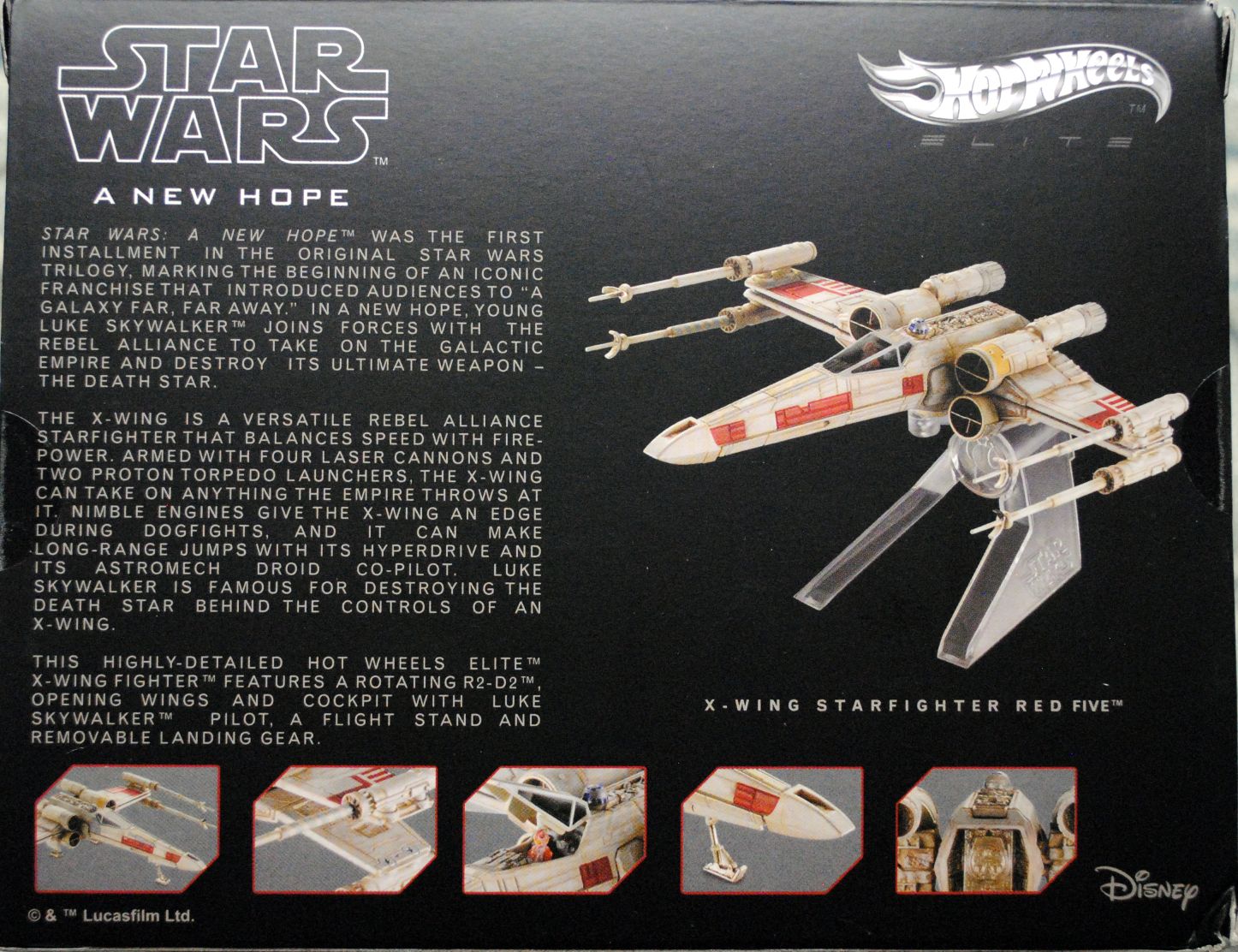 Hot Wheels Star Wars Vehicle Red 5 X-Wing Fighter Elite Boxed - Hot Wheels from Mattel (Star Wars Hot Wheels) action figure collectible [Barcode 0887961151640] - Main Image 2