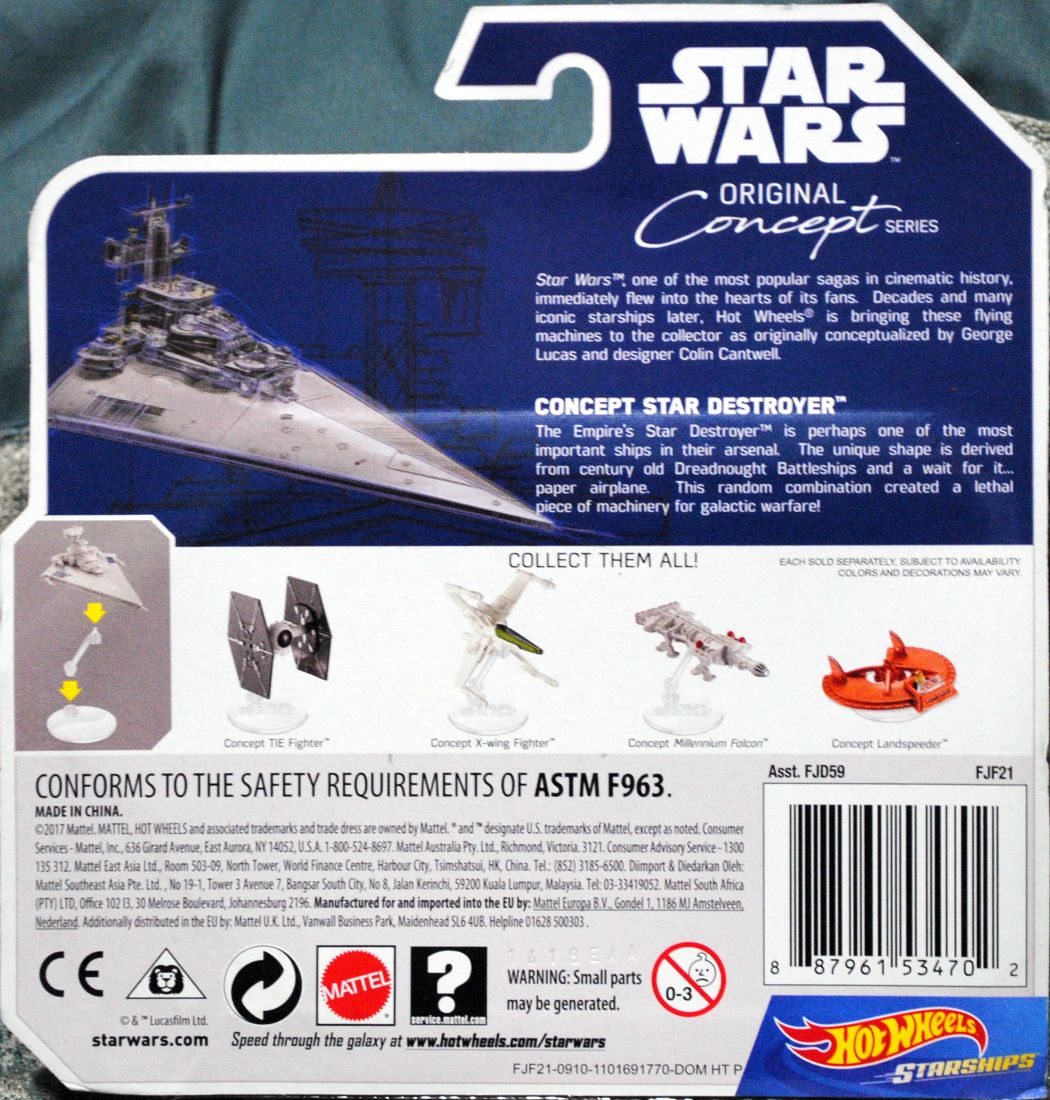 Hot Wheels Star Wars Vehicle Star Destroyer CONCEPT: - Hot Wheels from Mattel (Star Wars Hot Wheels) action figure collectible [Barcode 0887961534702] - Main Image 2