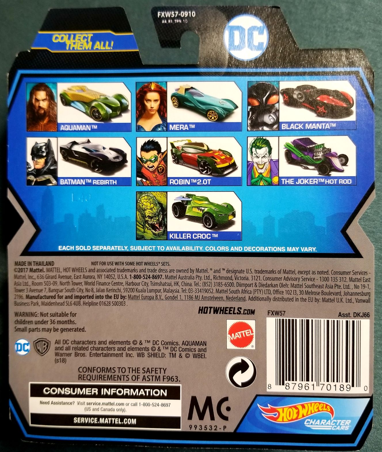 Hot Wheels DC Character Cars Mera - Hot Wheels by Mattel (DC Comic Hot Wheels) action figure collectible [Barcode 887961701890] - Main Image 2