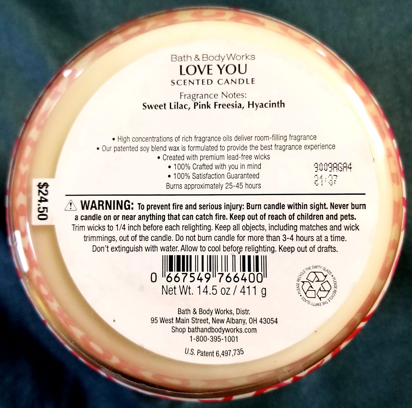 CANDLE: Valentine’s Day Bath & Body Works Love You Flower Shop 2019 - Bath & Bodyworks Candle (Valentine’s Day Candles) action figure collectible - Main Image 2