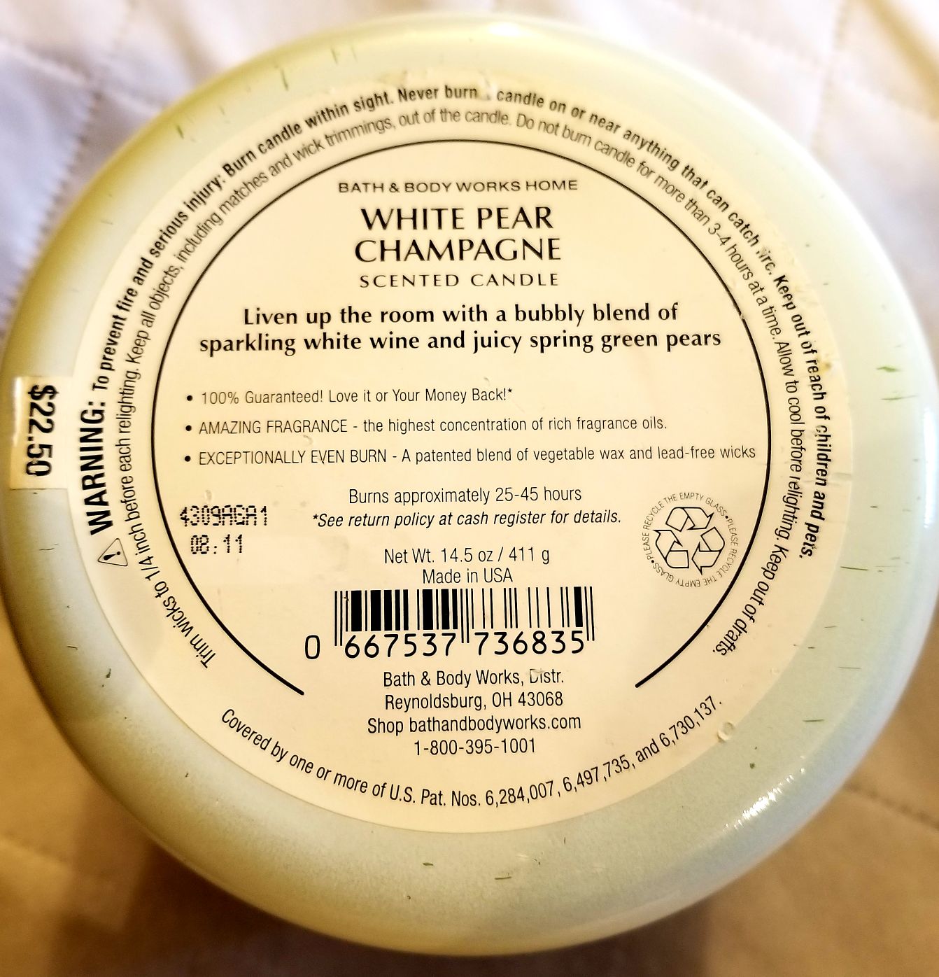 CANDLE: New Years Bath & Bodyworks White Pear Champagne 2015 - Bath & Bodyworks Candle (New Years Candles) action figure collectible - Main Image 2