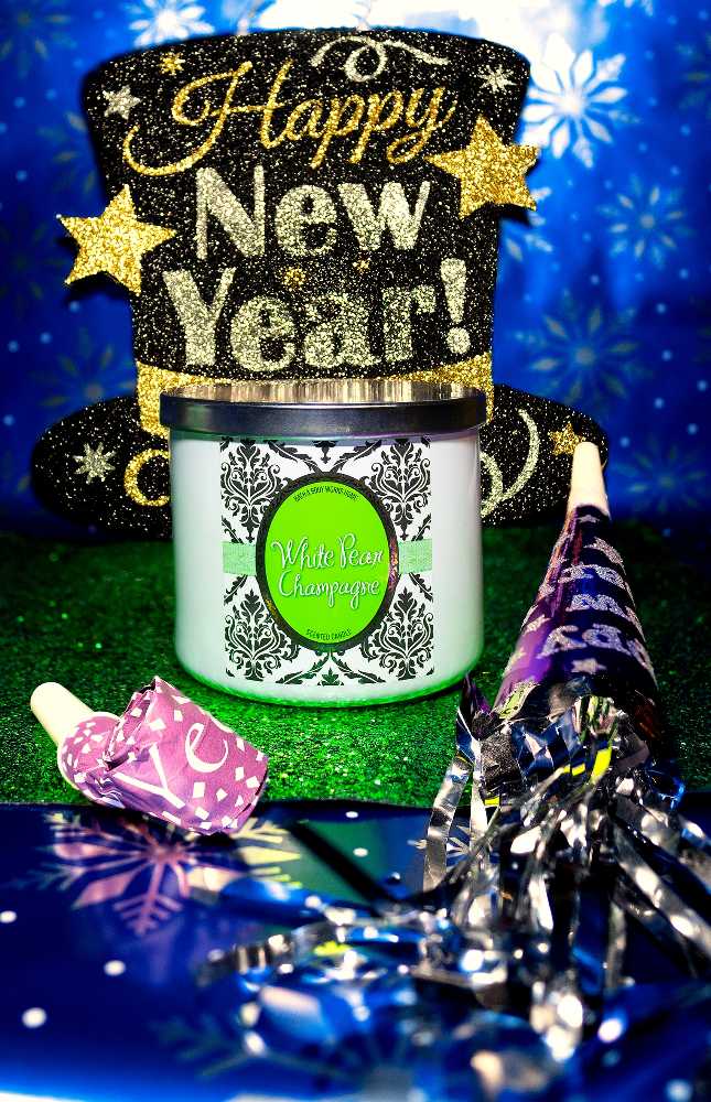 CANDLE: New Years Bath & Bodyworks White Pear Champagne 2015 - Bath & Bodyworks Candle (New Years Candles) action figure collectible - Main Image 3