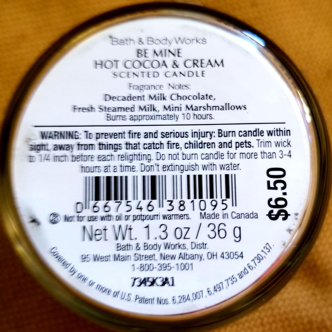 CANDLE: Valentine’s Day Bath & Body Works Be Mine Hot Cocoa and Cream Mini 2017 - Bath & Bodyworks Candle (Valentine’s Day Candles) action figure collectible - Main Image 2