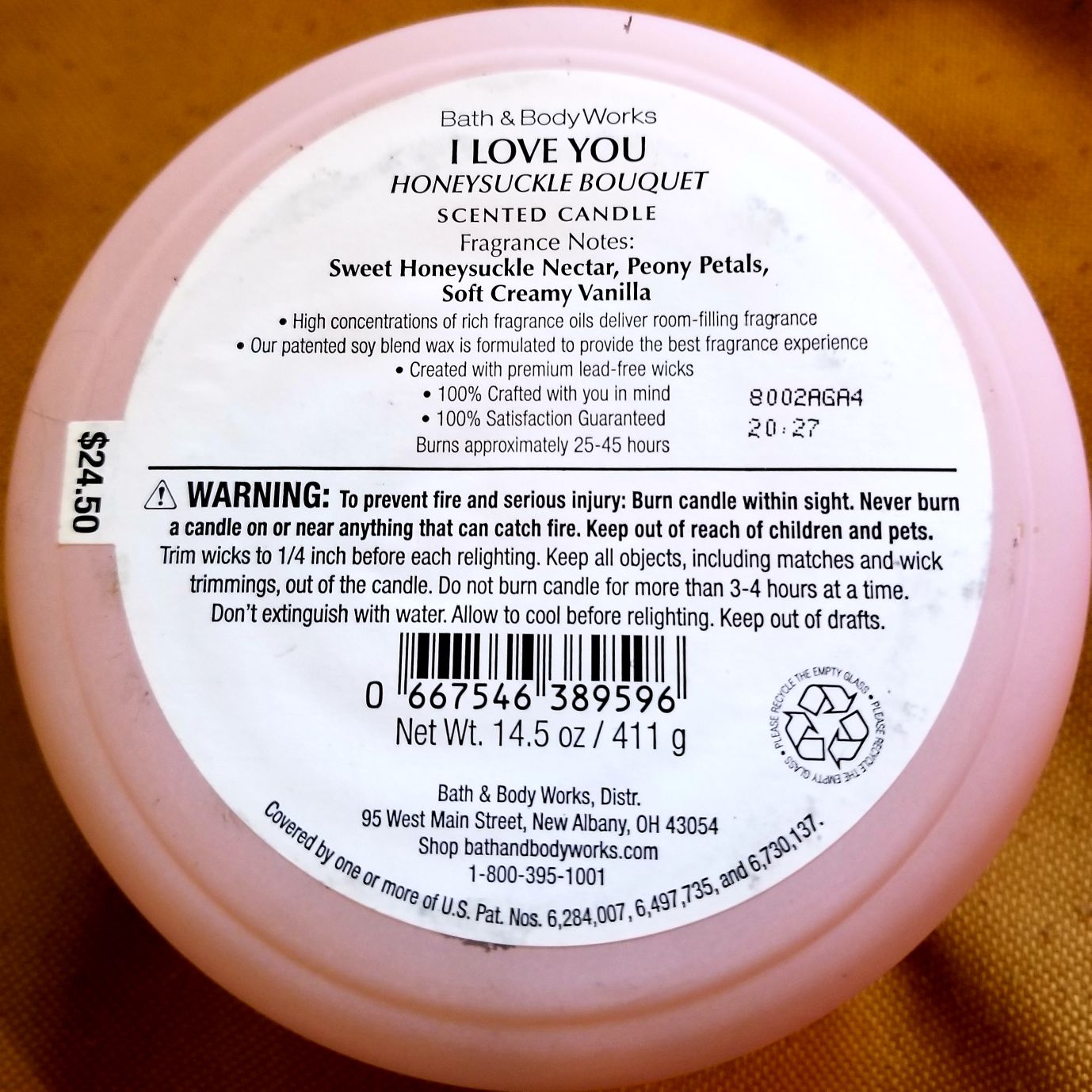 CANDLE: Valentine’s Day Bath & Body Works I Love You Honeysuckle Bouquet 2018 - Bath & Bodyworks Candle (Valentine’s Day Candles) action figure collectible - Main Image 2