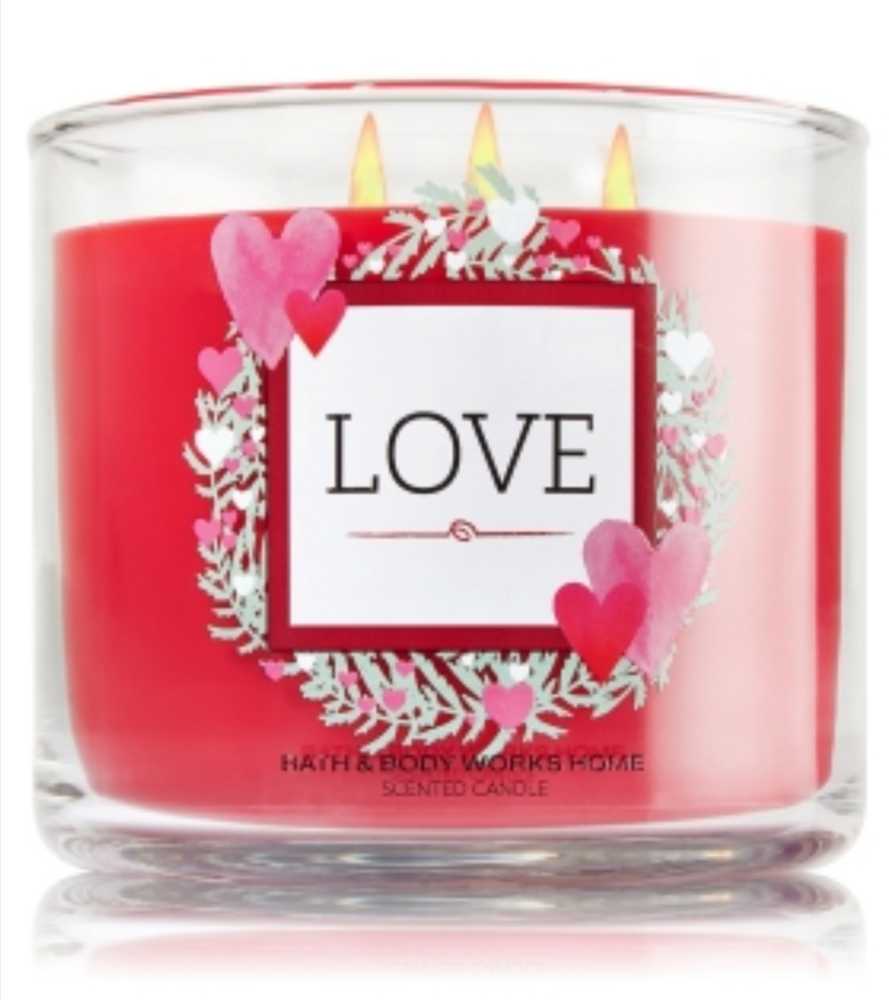 CANDLE: Valentine’s Day Bath & Body Works LOVE 2016 - Bath & Bodyworks Candle (Valentine’s Day Candles) action figure collectible - Main Image 3