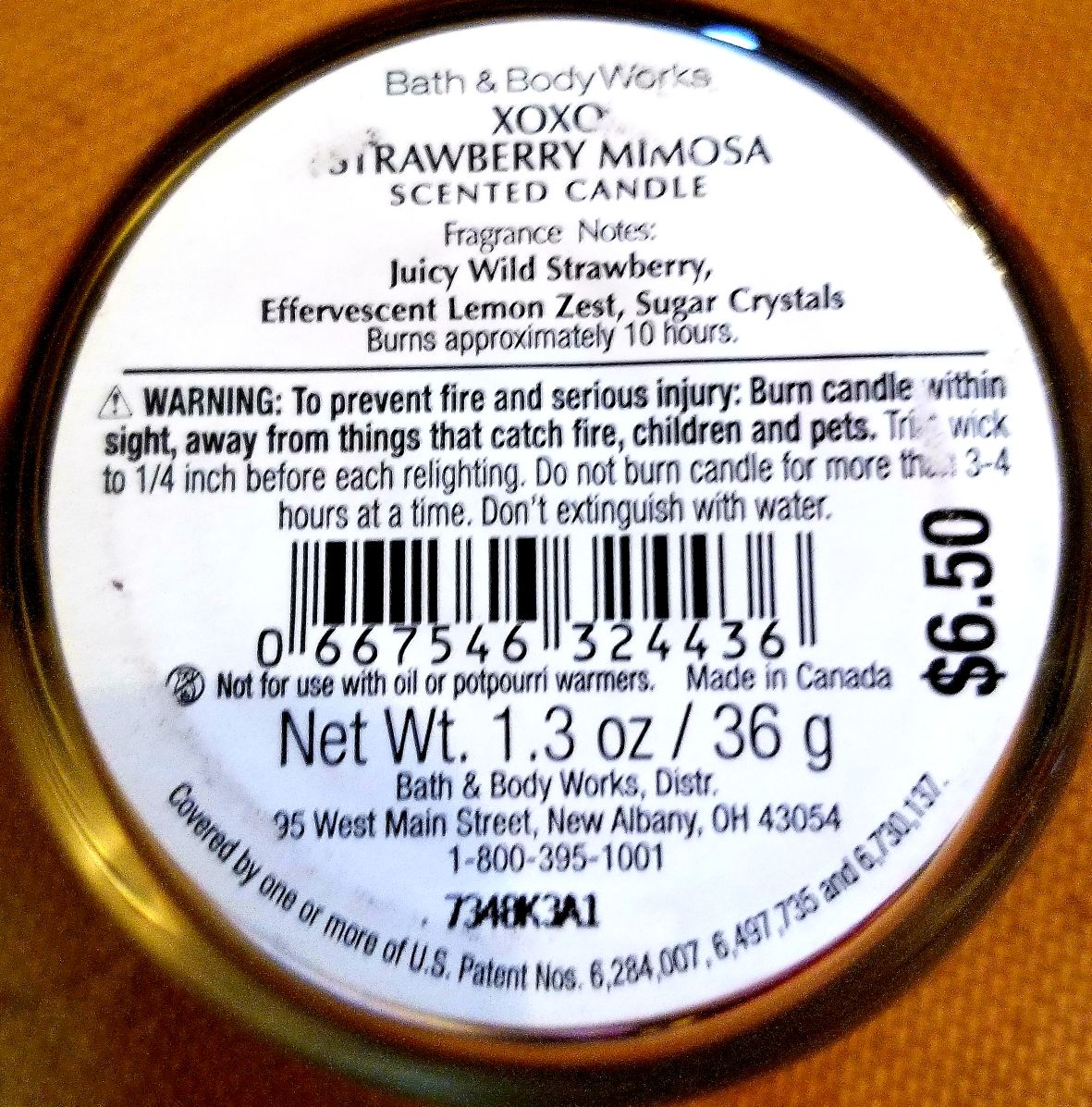 CANDLE: Valentine’s Day Bath & Bodyworks XOXO Strawberry Mimosa mini 2017 - Bath & Bodyworks Candle (Valentine’s Day) action figure collectible - Main Image 2